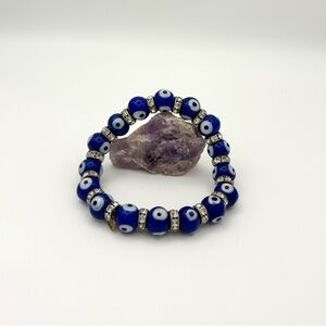 Blue Evil Eye Beaded Bracelet